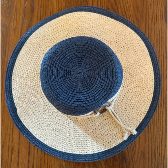 Panama Jack Women's Two-Tone Paper Braid Packable Sun Hat - Picture 4 of 6